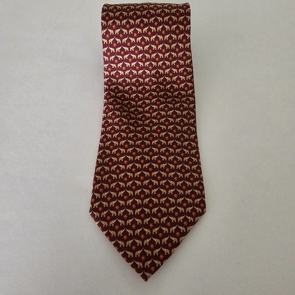 Salvatore Ferragamo Other - Salvatore Ferragamo Men's Burgundy Elephant 100% Silk Tie MSRP $220 NWOT
